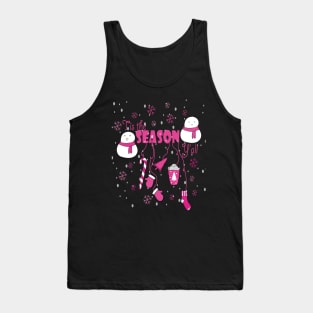 Tis the Season New Year Pink Vibes Cute Holiday Gift Tank Top